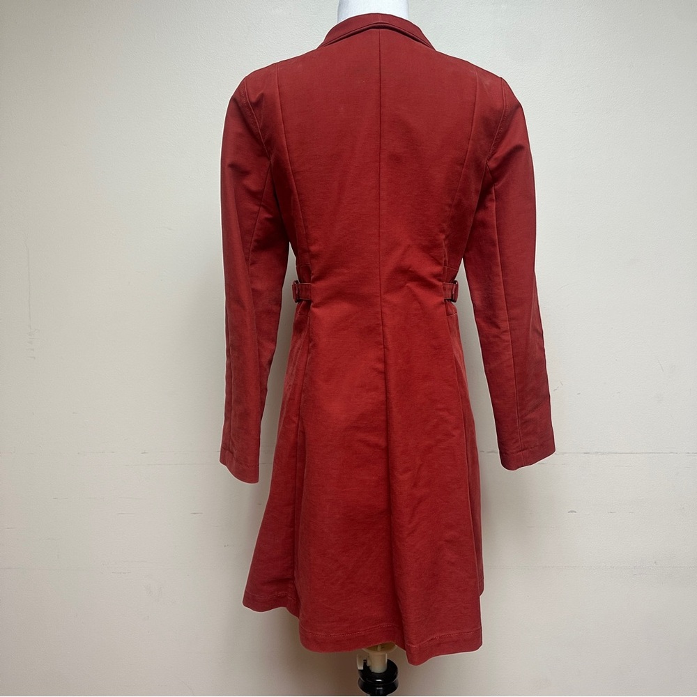 See by Chloé Coat Cotton Belted Rust Red Size 2 - Picture 3 of 17